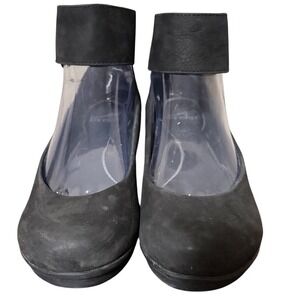 Dansko Black Leather Ankle Strap Ballet Flats Shoes Womens Size 37